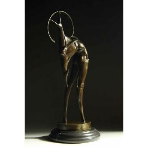 送料無料大型ブロンズ像 Le Chariot 荷車 ジャコメッティ48cm