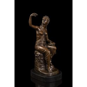 ブロンズ像 飛びそうな裸の少女 名品 インテリア家具 置物 彫刻 銅像