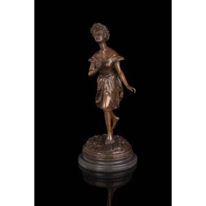 送料無料大型ブロンズ像 Le Chariot 荷車 ジャコメッティ48cm