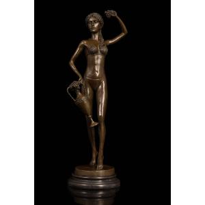 送料無料超人気ブロンズ像 座ってる裸少女 MILO名品 インテリア