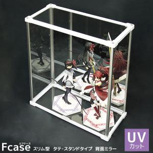 UVカット アクリルケース スリム・タテ型 (背面ミラー) フィギュアケース 卓上 コレクションケース｜bikagu