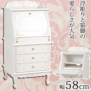 ライティングデスク 完成品 アンティーク 折りたたみ ホワイト おしゃれ かわいい 姫系家具 安い 白家具 インテリア