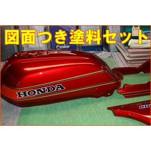 Z400FX E4 ラインキャンディーレッド ウレタン塗料250gセット : バイク