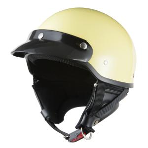 バイクヘルメット アイボリー ポリスヘルメット ハーフヘルメット 半帽ヘルメット アメリカン フリーサイズ(57~60cm未満) SG規格適合 PSCマーク付 バイク｜bike-parts-center