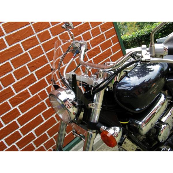 1年保証付き マグナ250 WS-01M 取り付けバンド付 汎用 ウインドスクリーン ミニカウル 風...