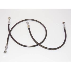 TW200＆225 ステンレスメッシュブレーキホース フロント