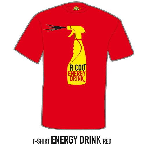 Ricco リクー RIC-energy-rd-m エナジードリンクTシャツ レッド M 半袖 ボン...