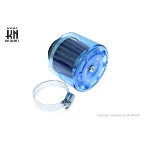 KN企画 KN-PF02-DB パワーフィルターストレート ブルー タイプ2 35〜37mm 汎用 ...