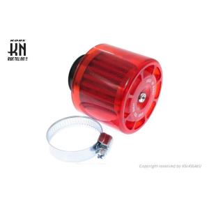KN企画 KN-PF02-RD パワーフィルターストレート レッド タイプ2 35〜37mm 汎用 ...