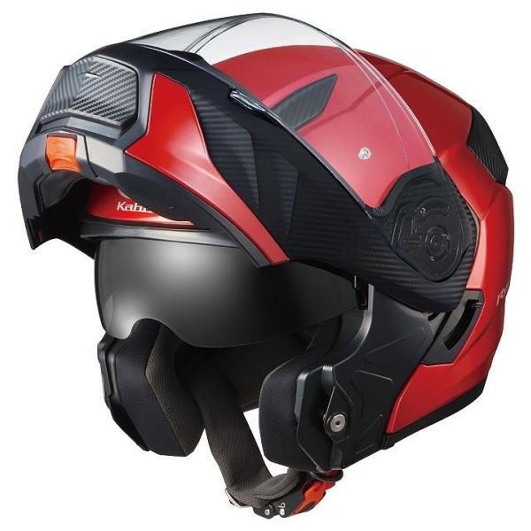 OGK RYUKI リュウキ シャイニーレッド Sサイズ システム ヘルメット 軽量 SG(自動二輪...