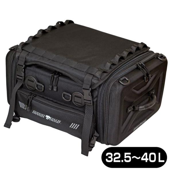 ラフ&amp;ロード RR9037BK コンテナシートバッグ ブラック 32.5〜40L バイク カバン 収...