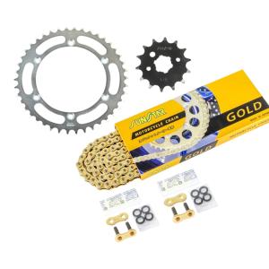 サンスター KS3H607 スプロケット&チェーンキット ゴールド 520 フロント14T リア42T 3点セット カワサキ KLX250 SR ES 93年-00年 スプロケ チェーンの商品画像