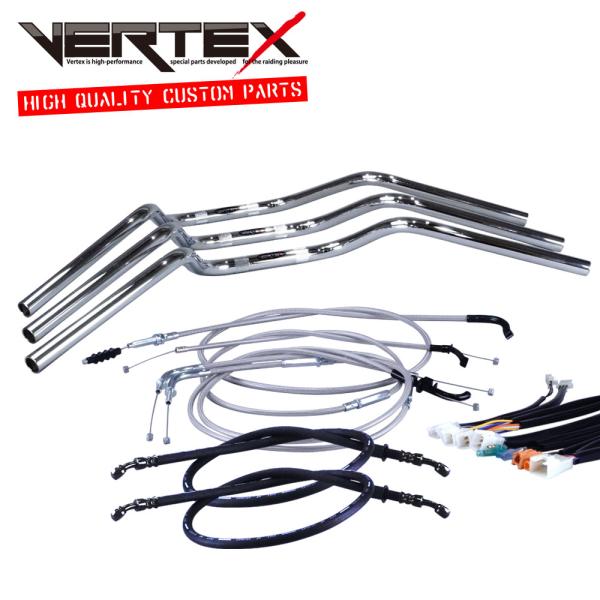 SR400 アップハンドル セット アップハン ワイヤー クルージング ハンドル 03-08年 RH...