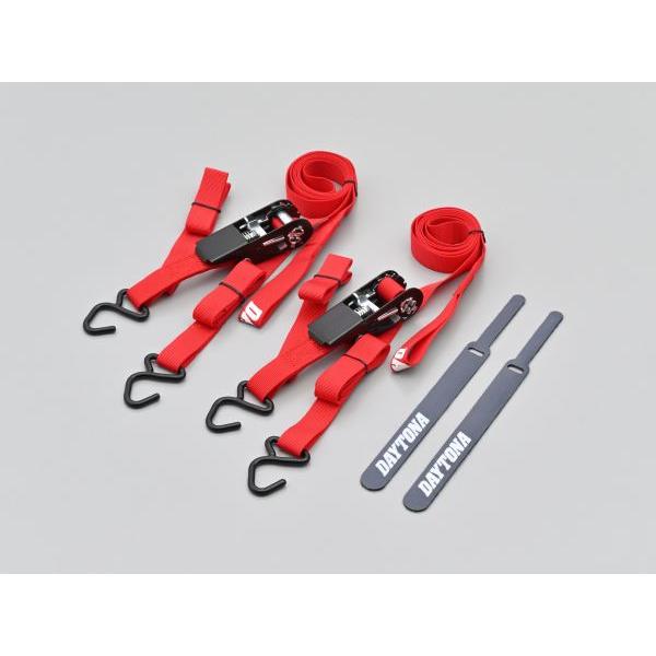 デイトナ 42065 ラッシングベルト レッド ラチェット フック 長さ1500mm/幅25mm バ...