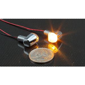 キジマ 219-5195 LED ウインカーランプ Nano シングル クロームメッキ 9.8mm×9.8mm×14.2mm 2個 ナノランプ 小型 電装 車検対応 指示器｜bikeman4mini