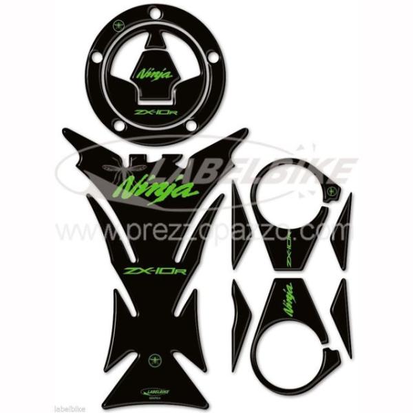 LabelBike LB-KSET103 3Dステッカーセット ブラック/ライムグリーン ZX10R...