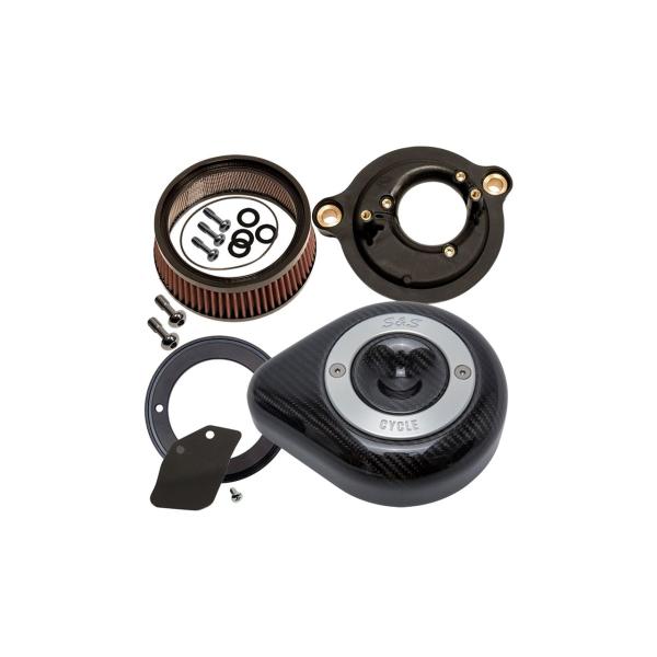 S&amp;Sサイクル 170-0498B ステルスエアクリーナーキット カーボンティアドロップ M8 ブラ...
