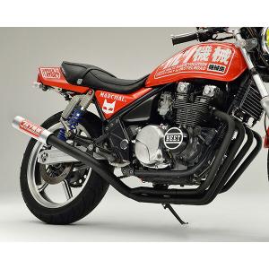 プリティ― KAWASAKI ゼファー400 ガニマタ ブレット管 マフラー 黒