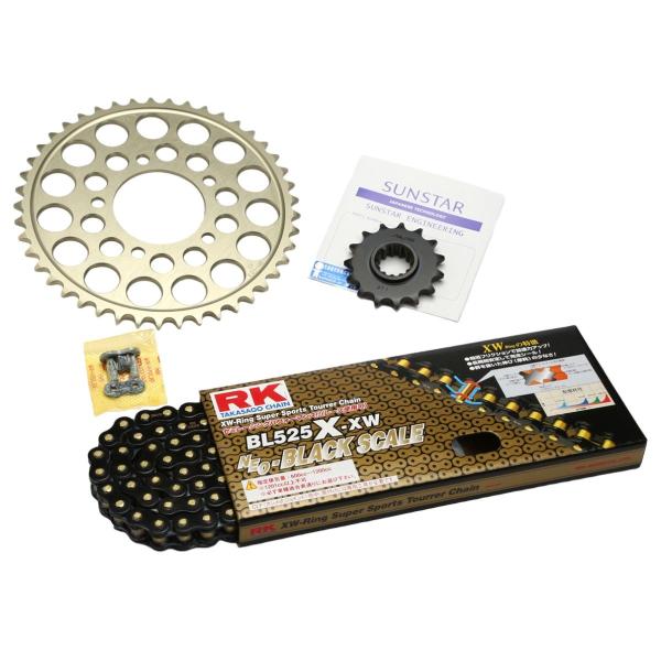 サンスター KR48208 スプロケット&amp;チェーンキット ブラック 525 フロント16T リア39...