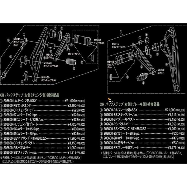 シフトアップ 203600-PL バックステップ補修部品 チェンジ側プレート エイプ100タイプD