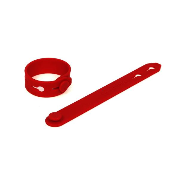 アクティブ 60809002RD シリコン製バンド レッド 80mm-95mm 2個入 結束