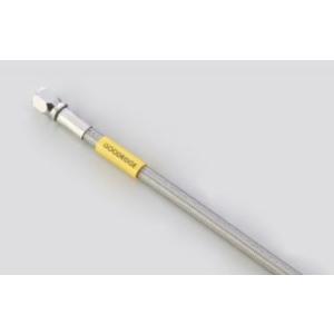 メッシュ ブレーキホース ホース全長 1335mm ユニバーサルホース クリア ステンレス ビルドア...