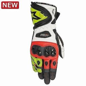 アルパインスターズ Alpinestars SUPERTECH GLOVE レザーグローブ レーシンググローブ グローブ 1536 ブラック イエロー FLUO レッド Sサイズ｜bikeman