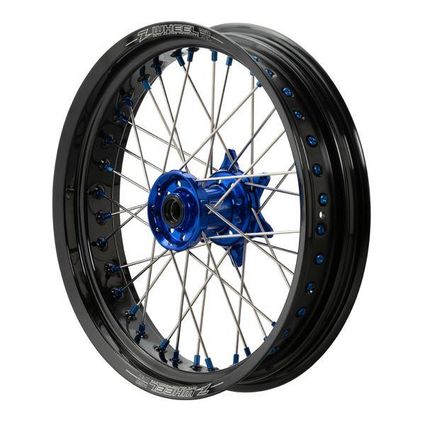 Z-Wheel W27-17112 AR1モタードホイールキット ハブブルー/リムブラック/ニップル...