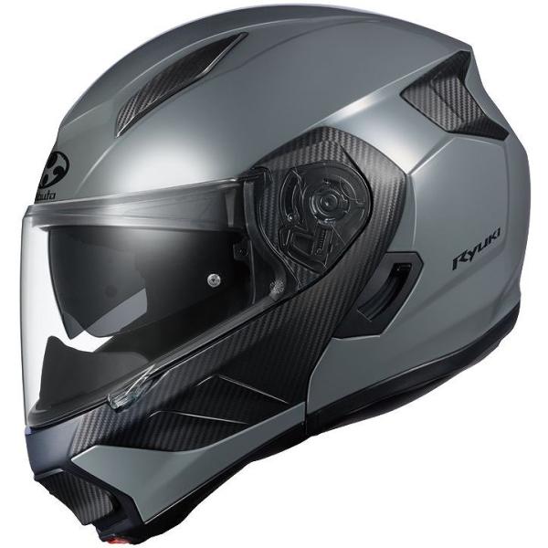 OGK RYUKI リュウキ ミディアムグレー Sサイズ システム ヘルメット 軽量 SG(自動二輪...