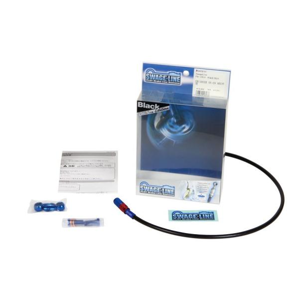 DトラッカーX メッシュ ブレーキホース フロント レッド&amp;ブルー/ブラックホース スウェッジライン...