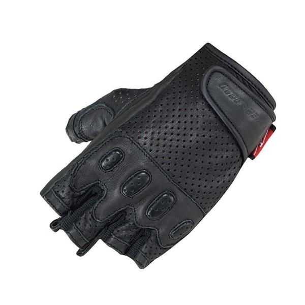 ラフ&amp;ロード RR8361BK2 パンチングレザーハーフフィンガーグローブDS ブラック M バイク...
