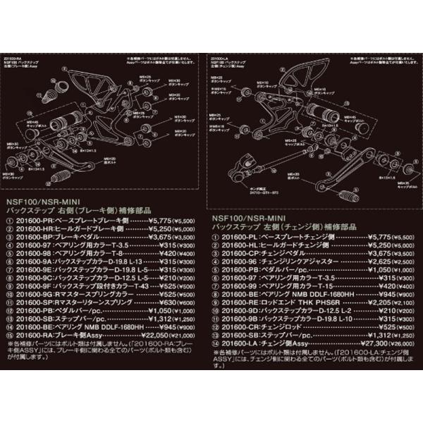 シフトアップ 201600-97 バックステップ補修部品 ベアリング用カラー T-3.5 NSF10...