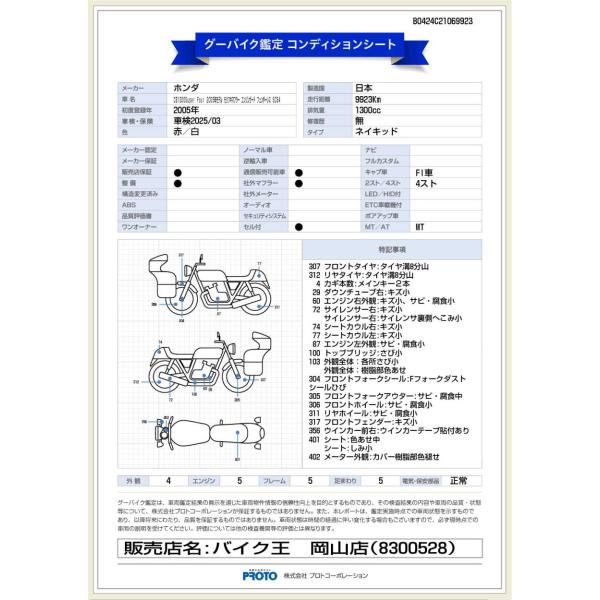 CB1300SF　安定感抜群の大型ネイキッドの2005年モデル。ABS標準とサイドカバースリム化によ...