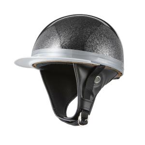 ヘルメット コルク半キャップ 三つボタン パープルラメ 新品 半 ヘルメット コルク半キャップ 三つボタン パープルラメ 新品 半