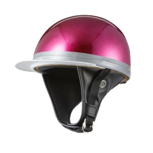 ヘルメット コルク半キャップ 三つボタン パープルラメ 新品　半ヘル 57cm〜60cm未満 半帽 バイクパーツセンター