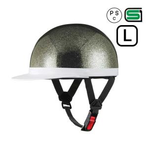 バイクヘルメット 半キャップ 半ヘル 白ツバ Lサイズ 57~59cm SG規格