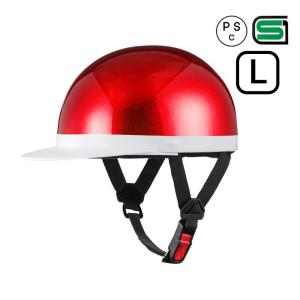 バイクヘルメット 半帽　ハーフキャップ ヘルメット ピアジオ PIAGGIO 半キャップ 57cm〜60cm ハーフヘルメット 赤 レッド 帽子