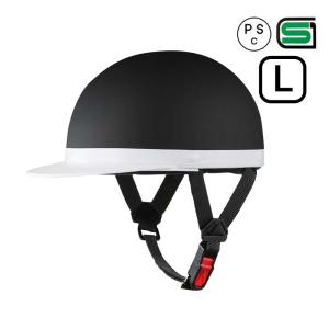 バイクヘルメット 半キャップ 半ヘル 白ツバ Lサイズ 57~59cm SG規格