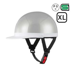 バイクヘルメット 半キャップ 半ヘル 白ツバ XLサイズ 61~62cm SG規格