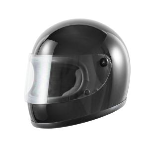 バイク ヴィンテージ ヘルメット 装飾品 バイクウェア 07 ブラック XL バイクヘルメット マットブラック 黒 フルフェイス ビンテージ レトロ
