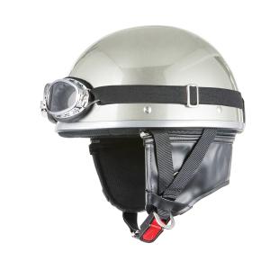 ビンテージ　ハーフヘルメットバイザー付き　半ヘル　旧車 ヘルメット ビンテージ ゴーグル付き ガンメタ 新品 半キャップ・半