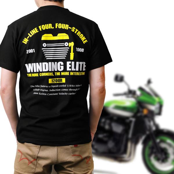 ZRX1200R  カスタム  オリジナルデザイン Tシャツ  インナー  黒（ブラック）メンズ M...