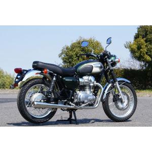 NOJIMA ノジマ W800 ビンテージメガホン エンブレム無し フルエキゾースト 2-2 ステンレスサイレンサー クローム NMS632MC-CLK