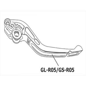 ブレーキレバー ツ BK補修パ /  GS-R05BK 可倒式R U-KANAYA