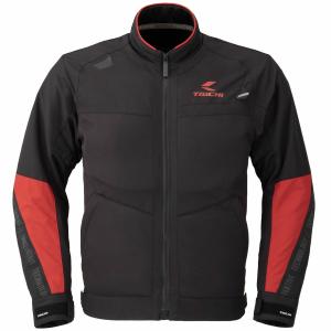 【限定特価】RS TAICHI（RSタイチ）　RSJ345　トルク エアージャケット　BLACK/RED　広範囲メッシュと布地のコンビ 強度と通気性両立春夏メッシュジャケット