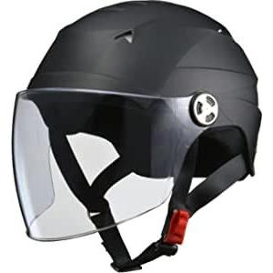 ヘルメット バイク リード工業 LEAD シールド付 ハーフヘルメット RE41 マッドブラック LL