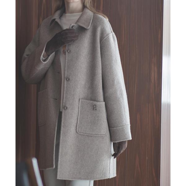 【 セール 20％OFF 】 ウール混ミドル丈リバーコート 定価79200円