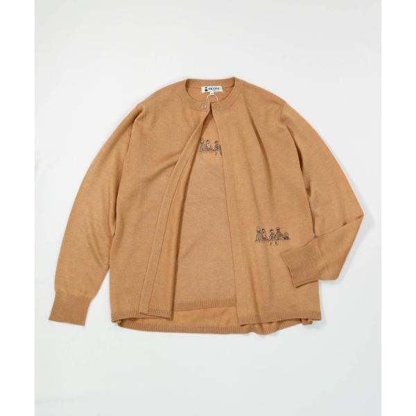 【 セール 30%OFF 】 アンサンブル風2WAY刺繍ニット 定価49500円