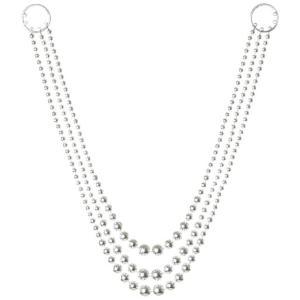 ＯＸＭ-1005　ビーズチェーン×3＊シルバー