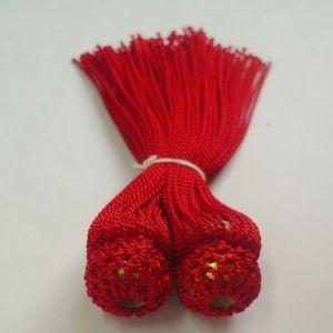 撚り房頭三寸赤(2本入)(京都西陣製)の詳細画像1